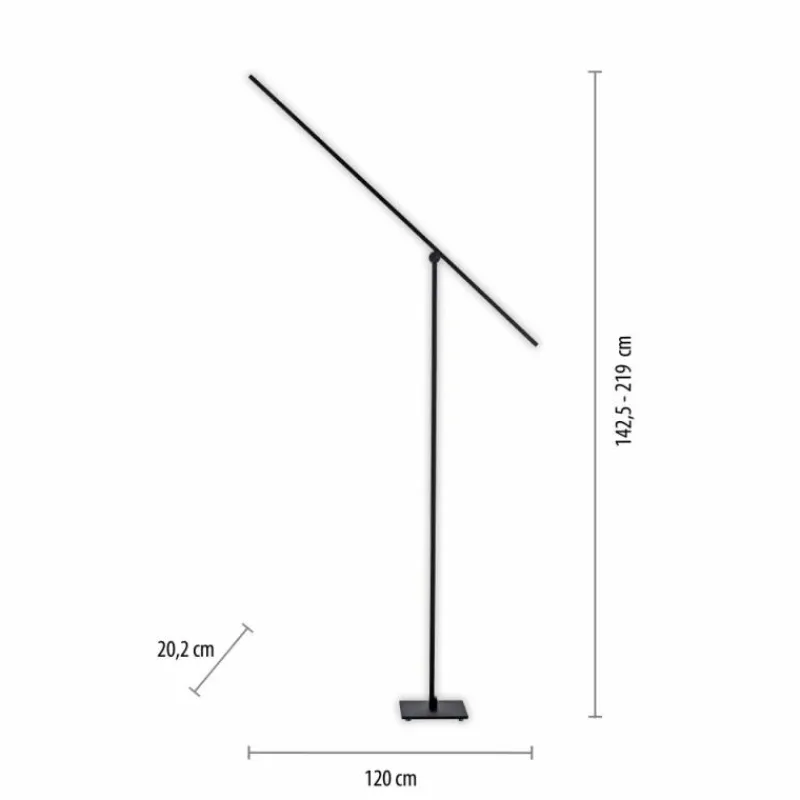 Luminaires Paul Neuhaus Lampadaire Paul Neuhaus PURE-GRAFO LED Noir, 1 lumière* Éclairage Led