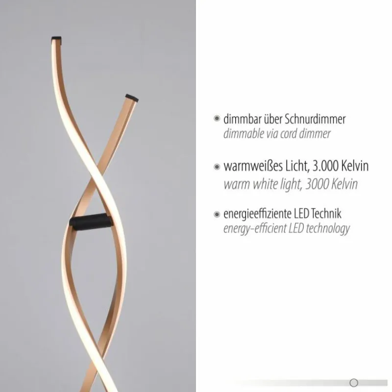 Lampes Dorées-Luminaires Paul Neuhaus Lampadaire Paul Neuhaus POLINA LED Noir, 1 lumière