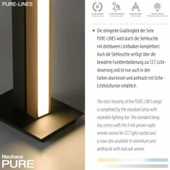 Lampes En Bois-Luminaires Paul Neuhaus Lampadaire Paul Neuhaus PURELINES LED Écru, 1 lumière, Télécommandes