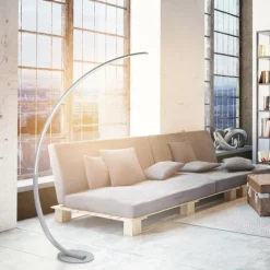 Paul Neuhaus Q-Serie Lampadaire Paul Neuhaus Q-VITO LED Acier inoxydable, 1 lumière, Télécommandes