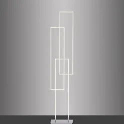 Paul Neuhaus Q-Serie Lampadaire Paul Neuhaus Q-INIGO LED Acier brossé, 3 lumières, Télécommandes