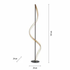 Paul Neuhaus Q-Serie Lampadaire Paul Neuhaus QSWING LED Anthracite, Or, 1 lumière, Télécommandes