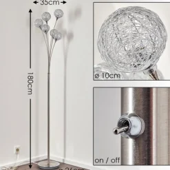 hofstein Lampadaire Paul Neuhaus WOMBLE Acier inoxydable, 6 lumières* Lampadaires Et Lampes Sur Pied