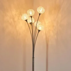 hofstein Lampadaire Paul Neuhaus WOMBLE Acier inoxydable, 6 lumières* Lampadaires Et Lampes Sur Pied