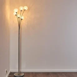 hofstein Lampadaire Paul Neuhaus WOMBLE Acier inoxydable, 6 lumières* Lampadaires Et Lampes Sur Pied