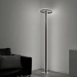 Paul Neuhaus Q-Serie Lampadaire Paul-Neuhaus Q-VITO LED Acier brossé, 3 lumières, Télécommandes