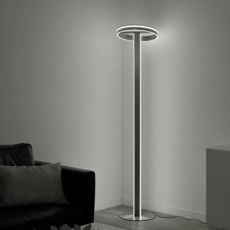 Paul Neuhaus Q-Serie Lampadaire Paul-Neuhaus Q-VITO LED Acier brossé, 3 lumières, Télécommandes