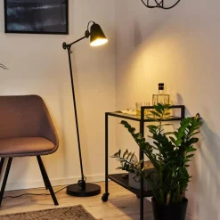 Luminaires Scandinaves-hofstein Lampadaire Peny Noir, 1 lumière