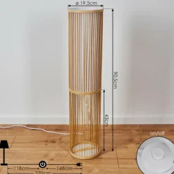 Lampes En Tissu-hofstein Lampadaire Peri Bois clair, 1 lumière