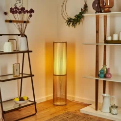 Lampes En Tissu-hofstein Lampadaire Peri Bois clair, 1 lumière