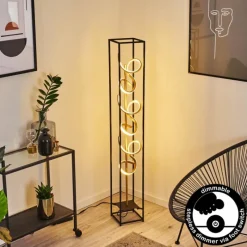 Lampes Dorées-hofstein Lampadaire Pericos LED Noir, 3 lumières