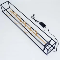 Lampes Dorées-hofstein Lampadaire Pericos LED Noir, 3 lumières