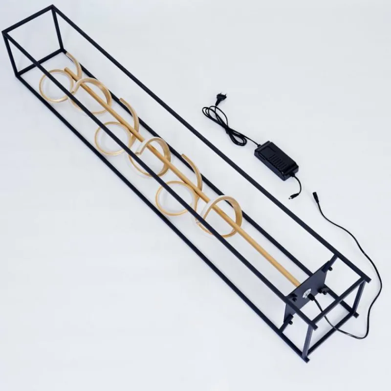 Lampes Dorées-hofstein Lampadaire Pericos LED Noir, 3 lumières