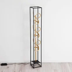 Lampes Dorées-hofstein Lampadaire Pericos LED Noir, 3 lumières