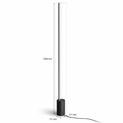 Luminaires Philips Lampadaire Philips Hue Signe LED Noir, 1 lumière, Changeur de couleurs