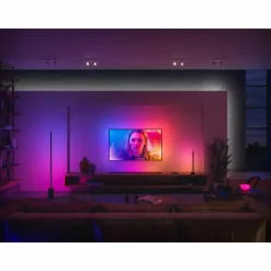 Luminaires Philips Lampadaire Philips Hue Signe LED Noir, 1 lumière, Changeur de couleurs