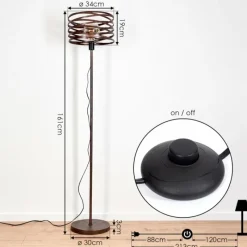 Lampes Vintages & Rétros-hofstein Lampadaire Pierrefonds Rouille, Noir, 1 lumière