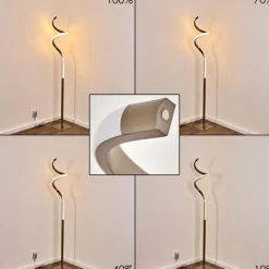 hofstein Lampadaire Pitasch LED Nickel mat, 1 lumière