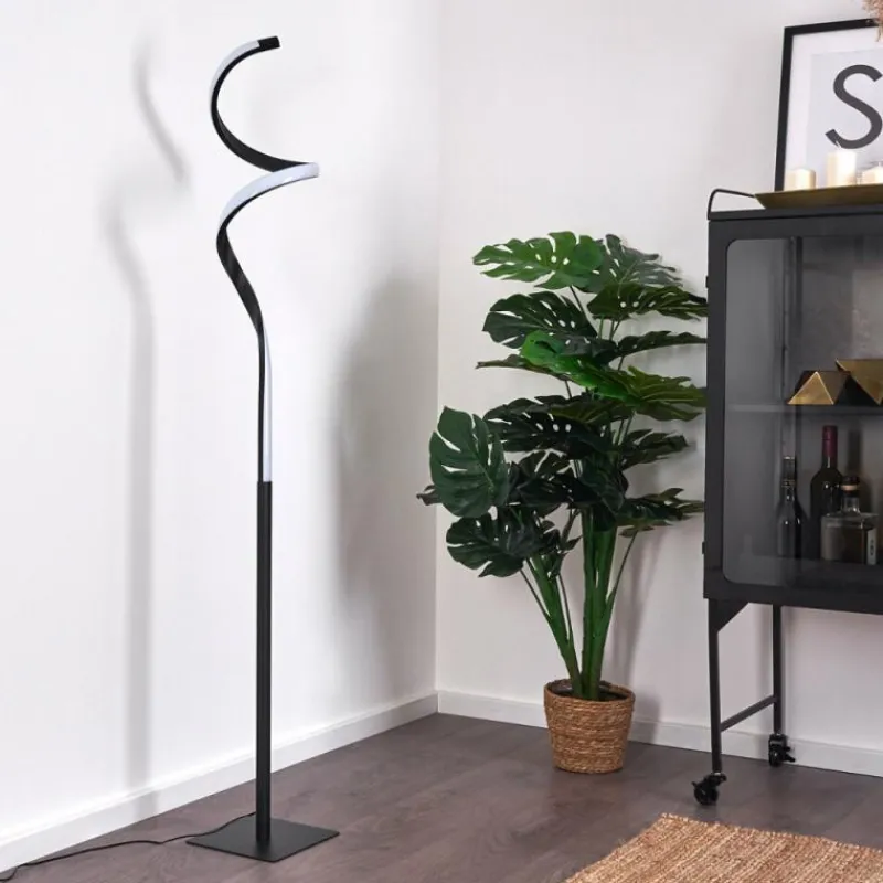 hofstein Lampadaire Pitasch LED Noir, 1 lumière