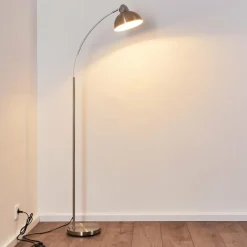 hofstein Lampadaire Poitou Nickel mat, 1 lumière