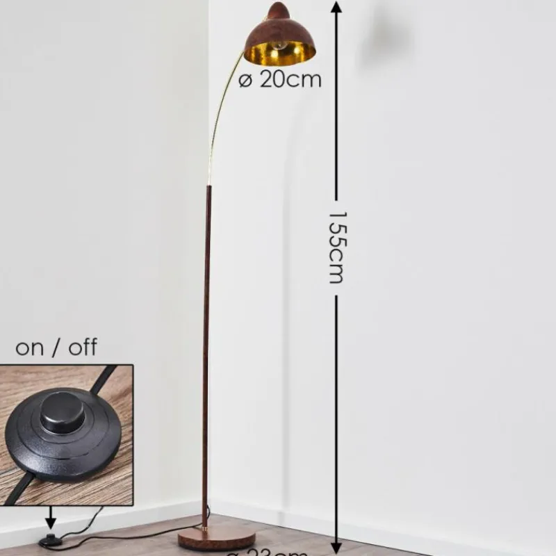 Lampes Dorées-hofstein Lampadaire Poitou Rouille, 1 lumière