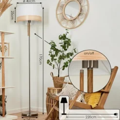 Luminaires Scandinaves-hofstein Lampadaire Pontresina Nickel mat, 1 lumière