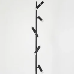 hofstein Lampadaire Pousseline LED Noir, 1 lumière