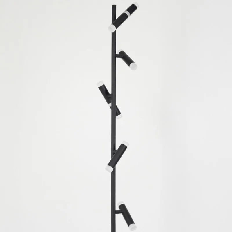 hofstein Lampadaire Pousseline LED Noir, 1 lumière