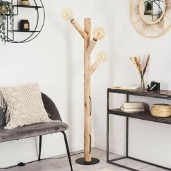 Luminaires Rustiques-hofstein Lampadaire Pozos Bois clair, Noir, 3 lumières