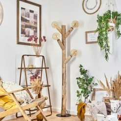 Lampes Industrielles-hofstein Lampadaire Pozos Écru, Noir, 4 lumières