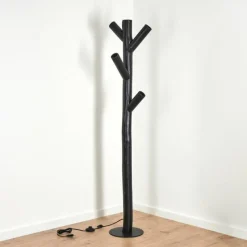 Lampes Industrielles-hofstein Lampadaire Pozos Noir, 4 lumières