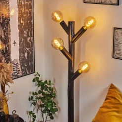 Lampes Industrielles-hofstein Lampadaire Pozos Noir, 4 lumières