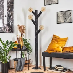 Lampes Industrielles-hofstein Lampadaire Pozos Noir, 4 lumières