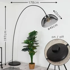 Lampes Industrielles-hofstein Lampadaire Pralo Noir, 1 lumière