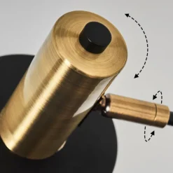 Lampes Dorées-hofstein Lampadaire Pretoria Vieux laiton, Noir, 5 lumières