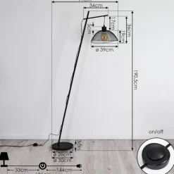 Lampes Vintages & Rétros-hofstein Lampadaire Pucara Noir, 1 lumière