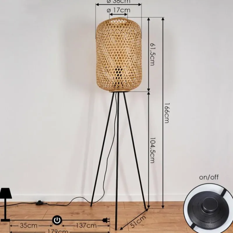 Luminaires Scandinaves-hofstein Lampadaire Quinto Noir, 1 lumière