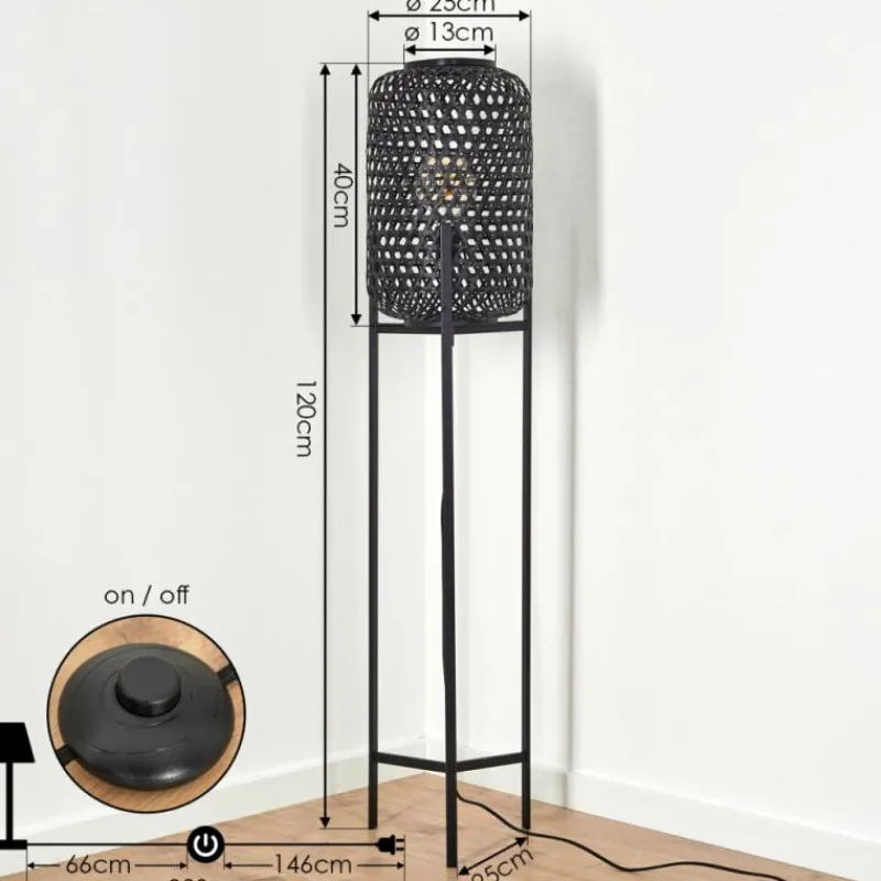 Luminaires Scandinaves-hofstein Lampadaire Quinto Noir, 1 lumière