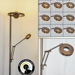 hofstein Lampadaire Rabeja LED Laiton, 2 lumières
