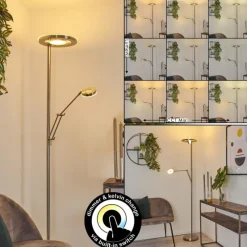 hofstein Lampadaire Rabeja LED Nickel mat, 2 lumières