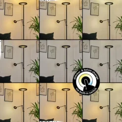 hofstein Lampadaire Rabeja LED Noir, 2 lumières