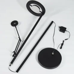 hofstein Lampadaire Rabeja LED Noir, 2 lumières