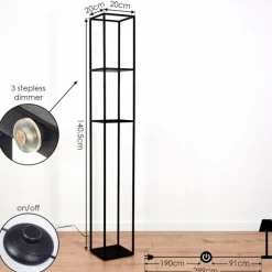 hofstein Lampadaire Ranquile LED Noir, 4 lumières
