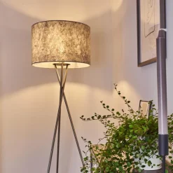 Lampes En Tissu-hofstein Lampadaire Rayong Nickel mat, 1 lumière
