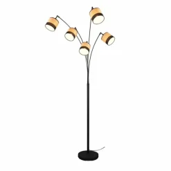 Lampes En Bois-Luminaires Reality Lampadaire Reality BOLZANO Noir, 5 lumières