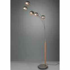 Luminaires Reality Lampadaire Reality Dito Brun foncé, Nickel mat, 5 lumières* Lampadaires Et Lampes Sur Pied