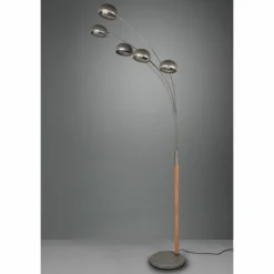 Luminaires Reality Lampadaire Reality Dito Brun foncé, Nickel mat, 5 lumières* Lampadaires Et Lampes Sur Pied