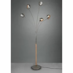 Luminaires Reality Lampadaire Reality Dito Brun foncé, Nickel mat, 5 lumières* Lampadaires Et Lampes Sur Pied