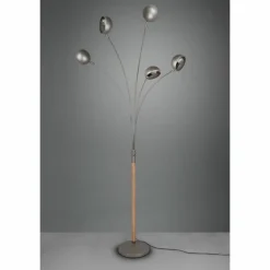 Luminaires Reality Lampadaire Reality Dito Brun foncé, Nickel mat, 5 lumières* Lampadaires Et Lampes Sur Pied