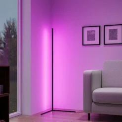 Luminaires Reality Lampadaire Reality LEVEL LED Noir, 1 lumière, Télécommandes, Changeur de couleurs* Éclairage Led